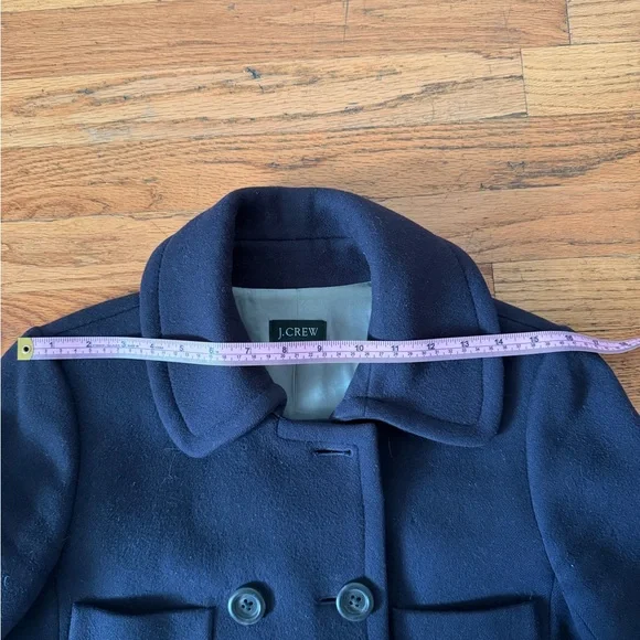 Vintage J. Crew Double-Breasted Wool Pea Coat in Dark Navy - Picture 9 of 13